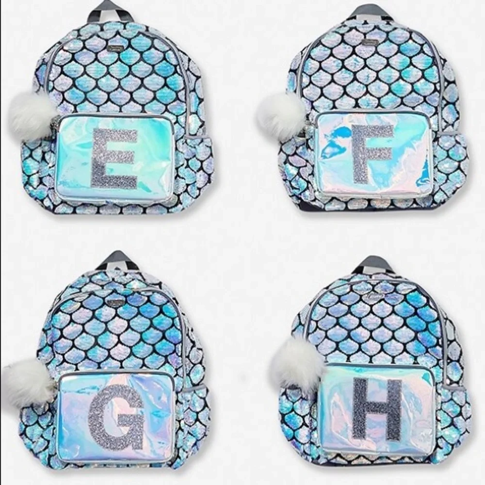 Justice Flip Sequins Mermaid Backpack initial H